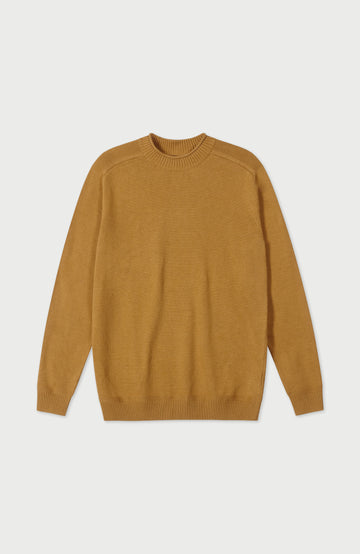 Mustard Mens Organic Cotton Saddle Shoulder Jumper By Paul James