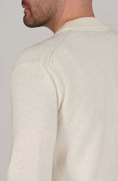 ecru wool mens cardigan