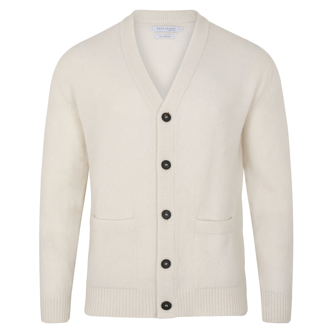 ecru mens lambswool cardigan