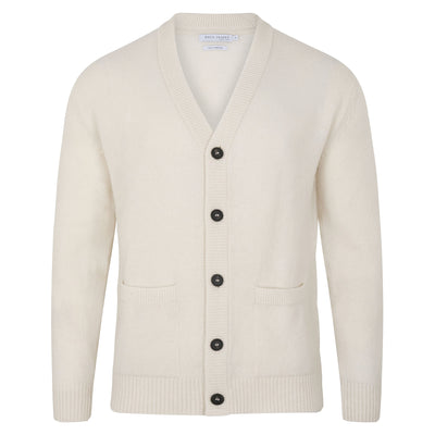 ecru mens lambswool cardigan