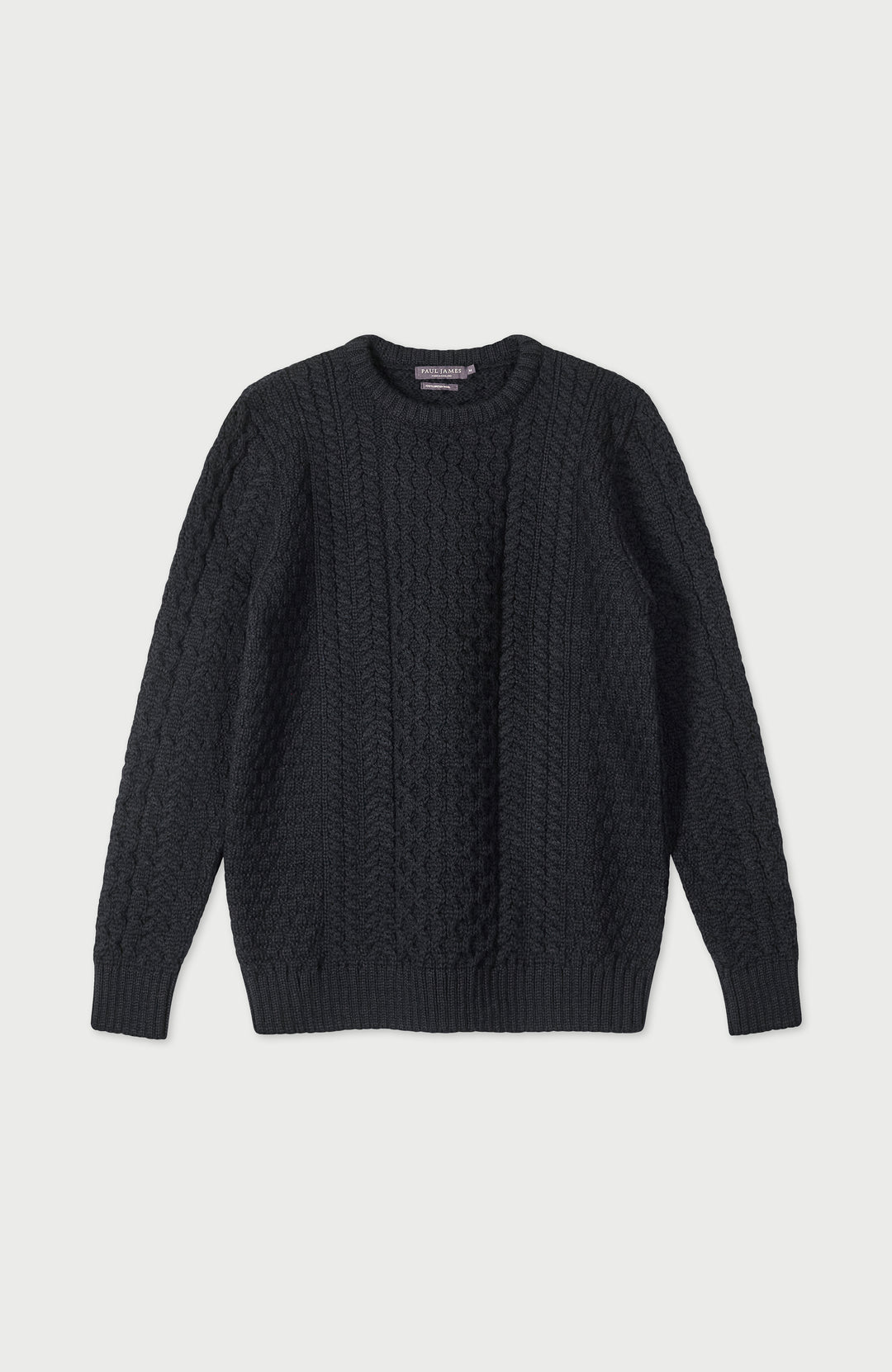 Black Mens British Wool Jumper By Paul James