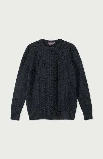 Black Mens British Wool Jumper By Paul James