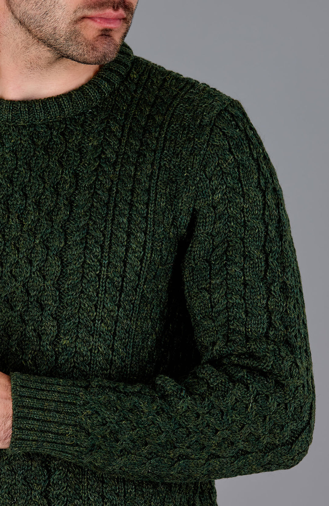Green Mens British Wool Jumper By Paul James