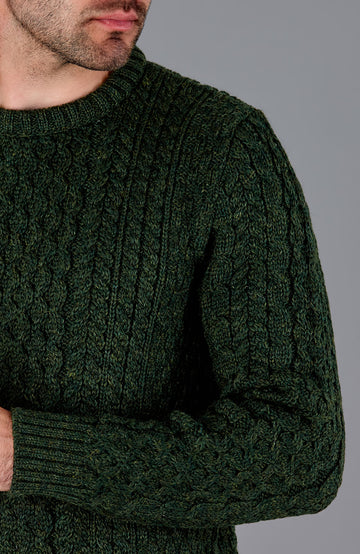 Green Mens British Wool Jumper By Paul James