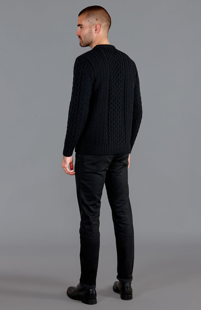 mens black British wool winter jumper