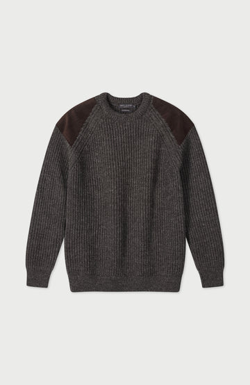 Brown Mens Chunky British Wool Shooting Jumper By Paul James