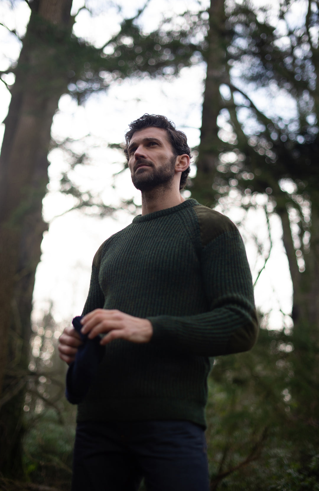 Men's Green Made In England British Wool Shooting Jumper by Paul James Knitwear