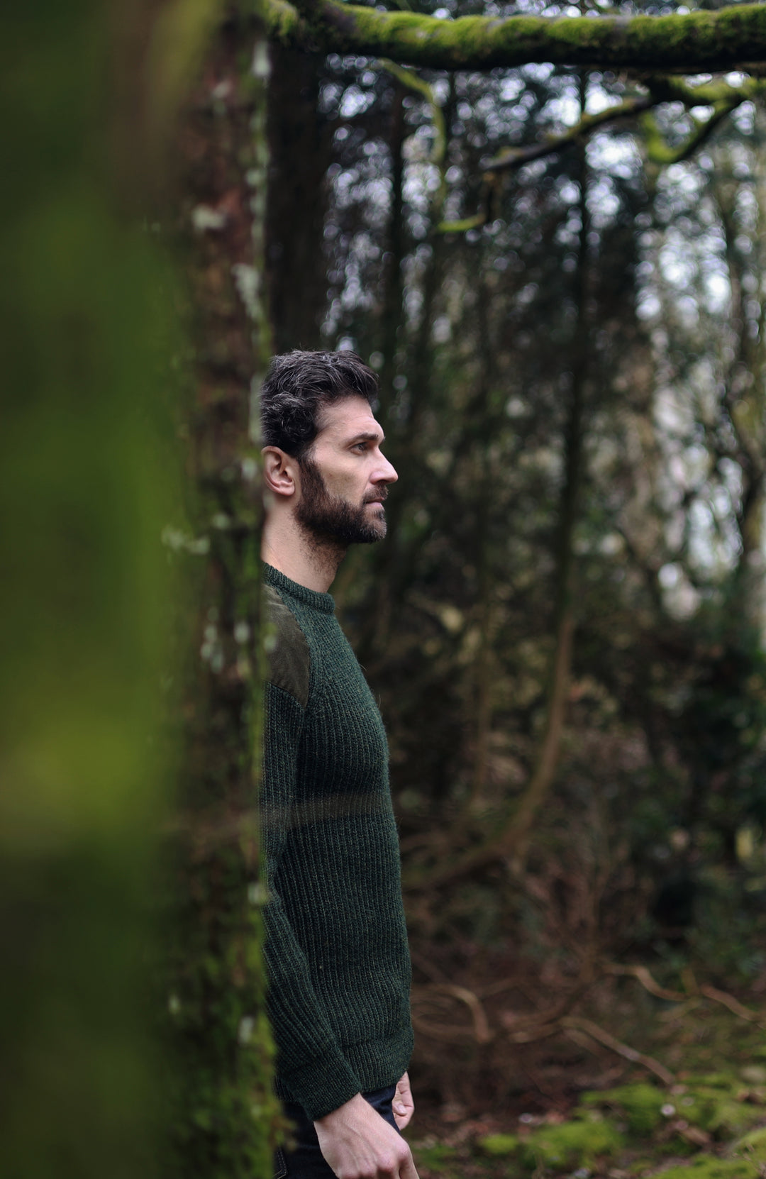 Men's Green Made In England British Wool Shooting Jumper by Paul James Knitwear