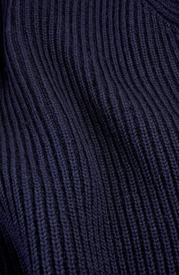 Navy Mens Chunky British Wool Shooting Jumper By Paul James