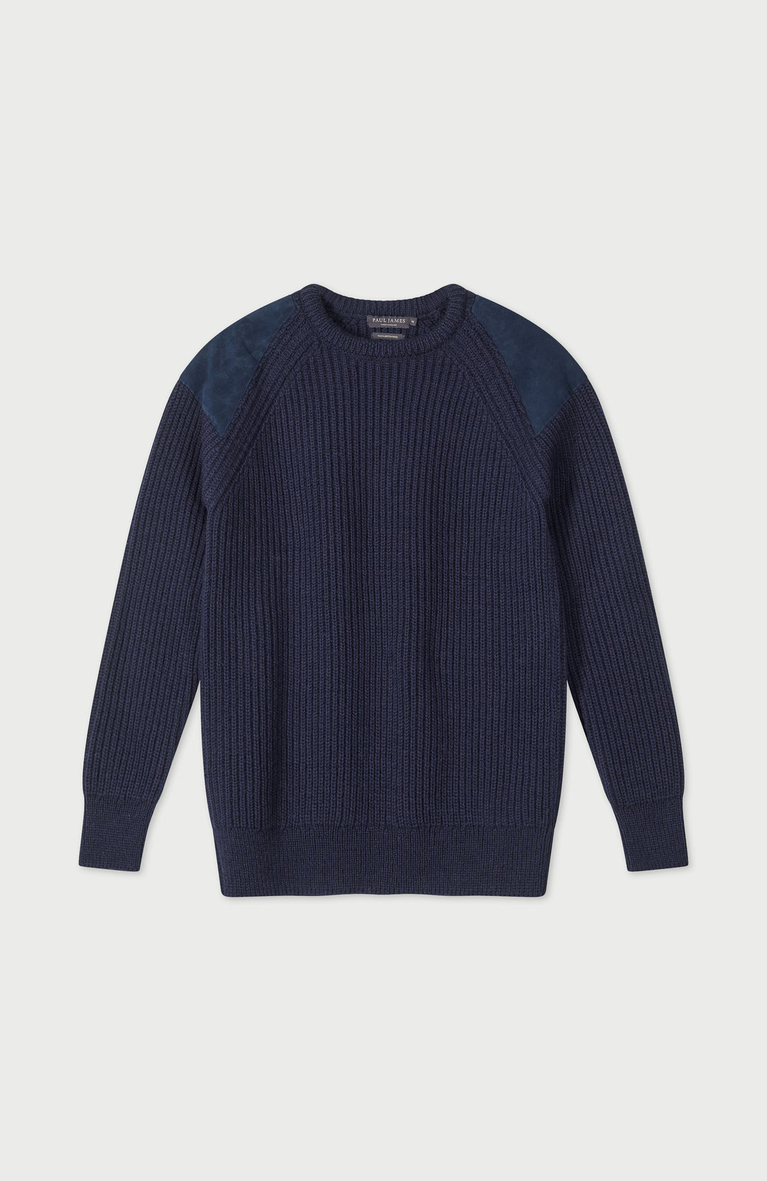 Navy Mens Chunky British Wool Shooting Jumper By Paul James