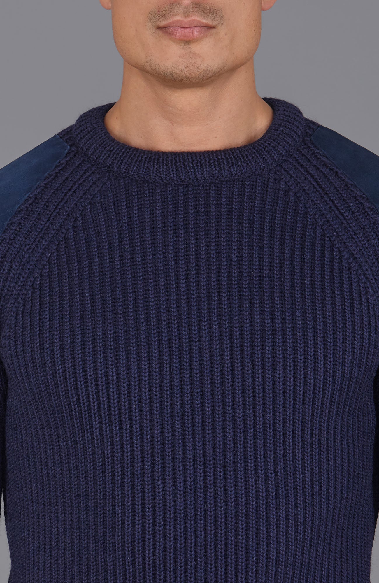 navy mens wool shooting jumper