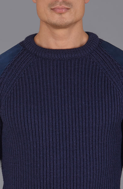 navy mens wool shooting jumper
