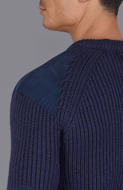 navy mens wool shooting jumper