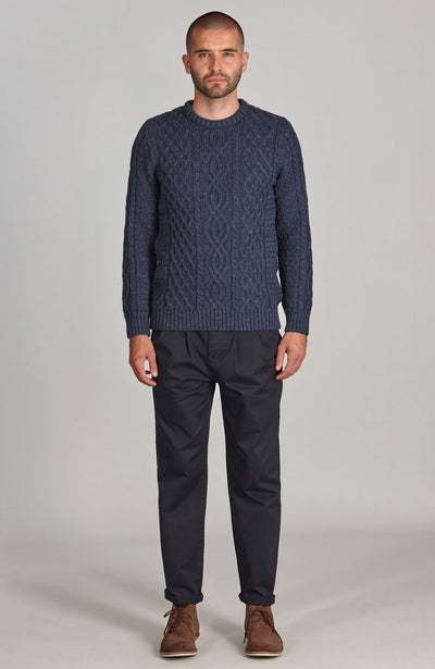 Mens Jarvis British Wool Aran Cable Sweater