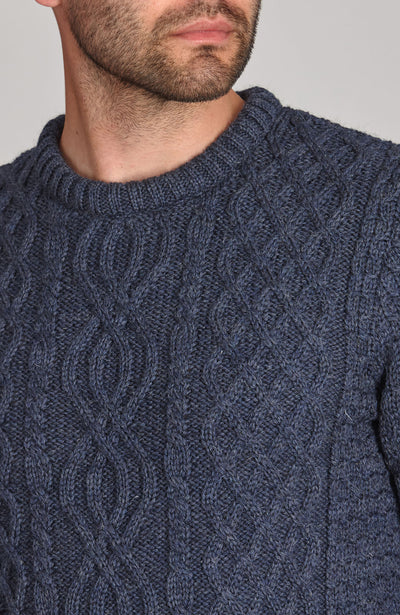 navy mens chunky British wool jumper