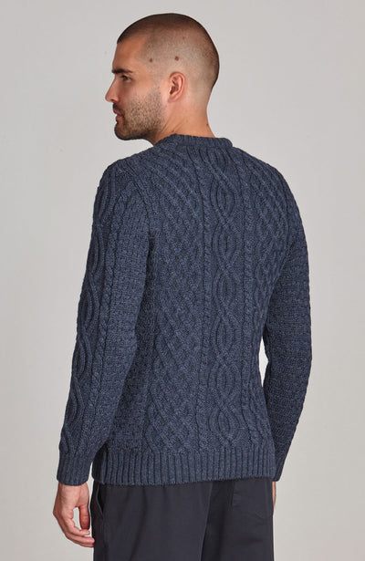 navy mens chunky British wool jumper