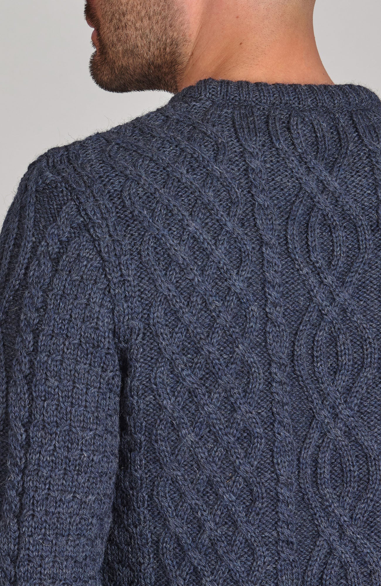 navy mens chunky British wool jumper