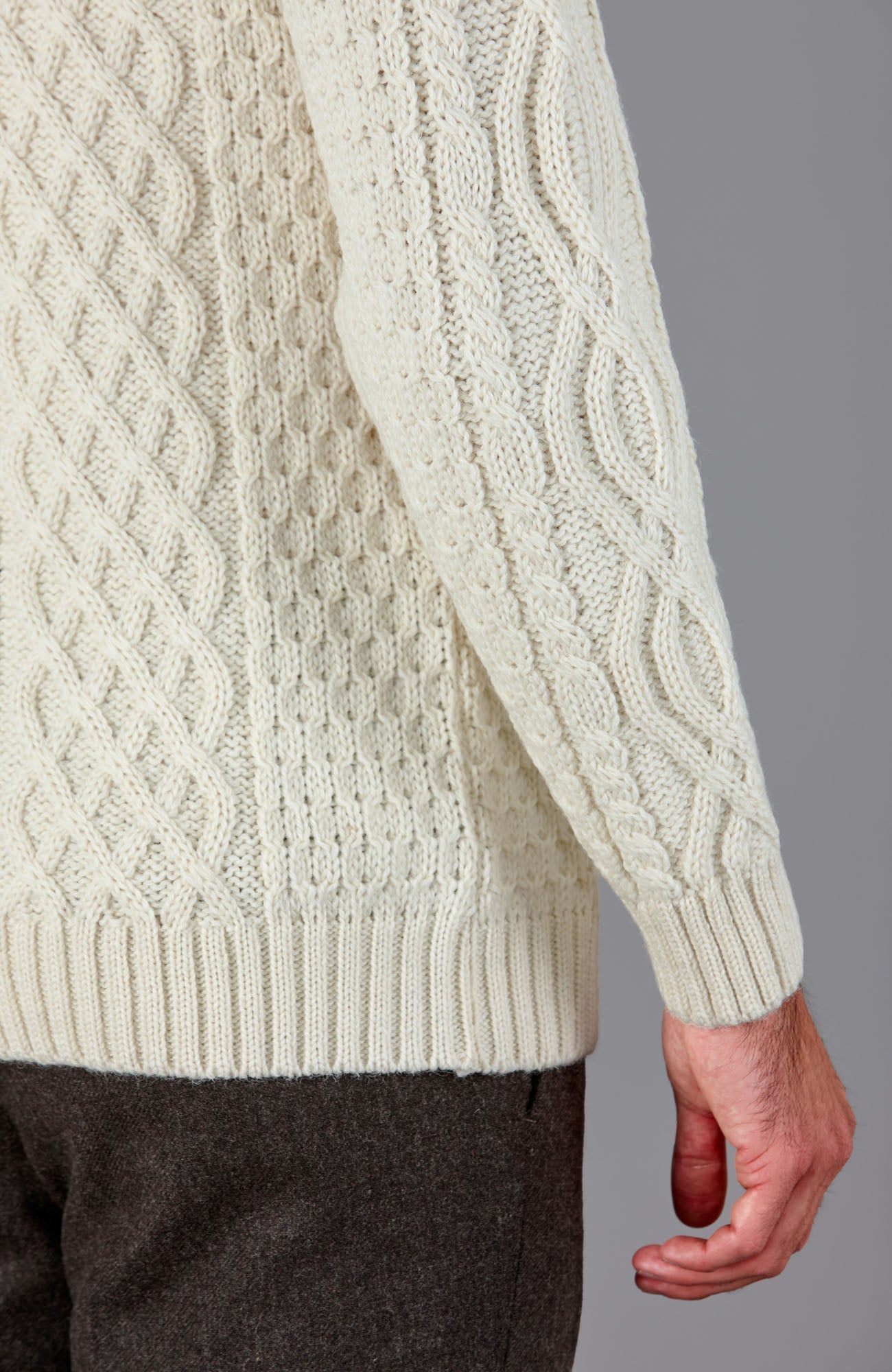 Mens Jarvis 100% British Wool Aran Cable Sweater