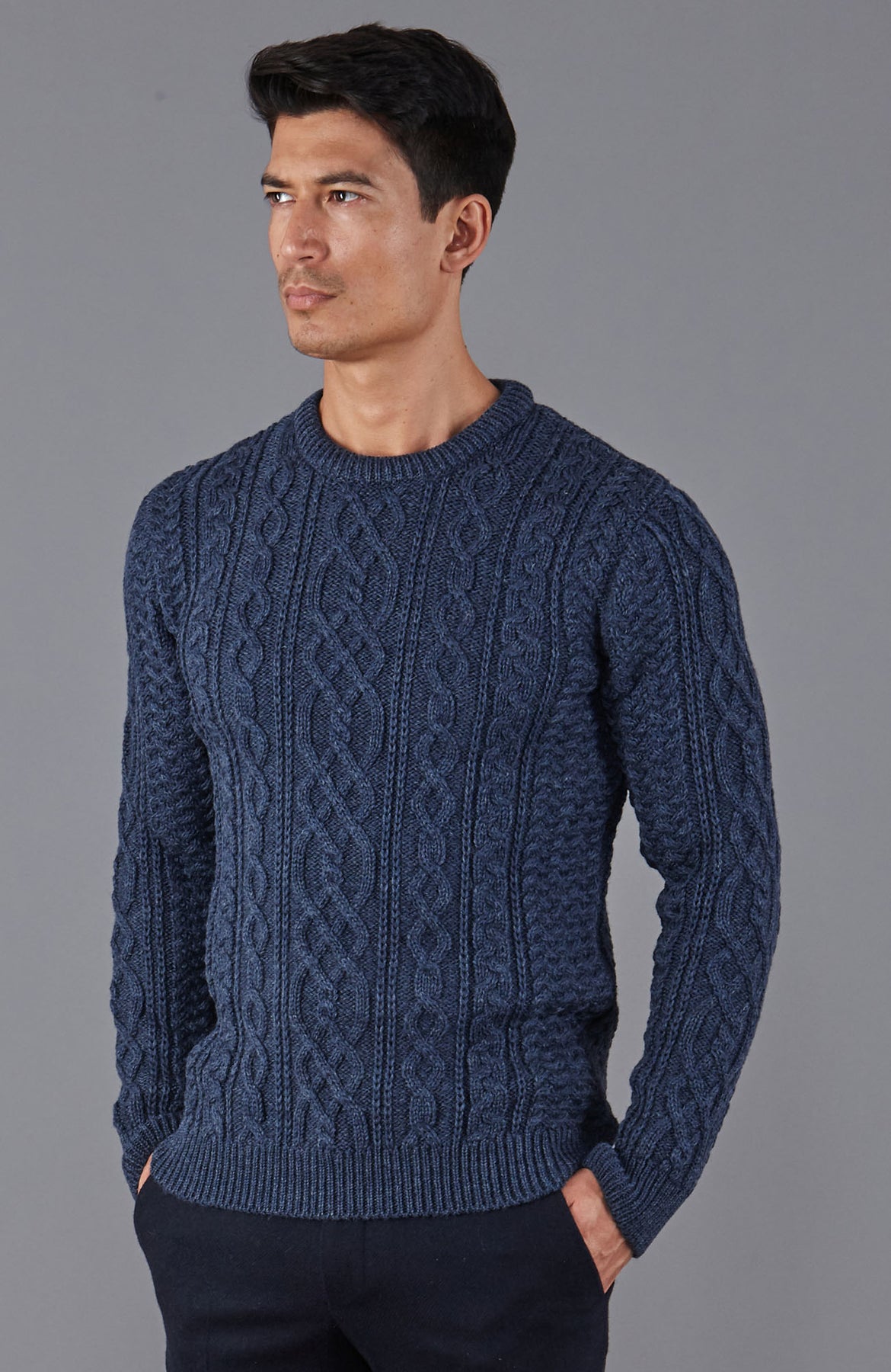Mens British Wool Fisherman's Chunky Sweater – Paul James Knitwear