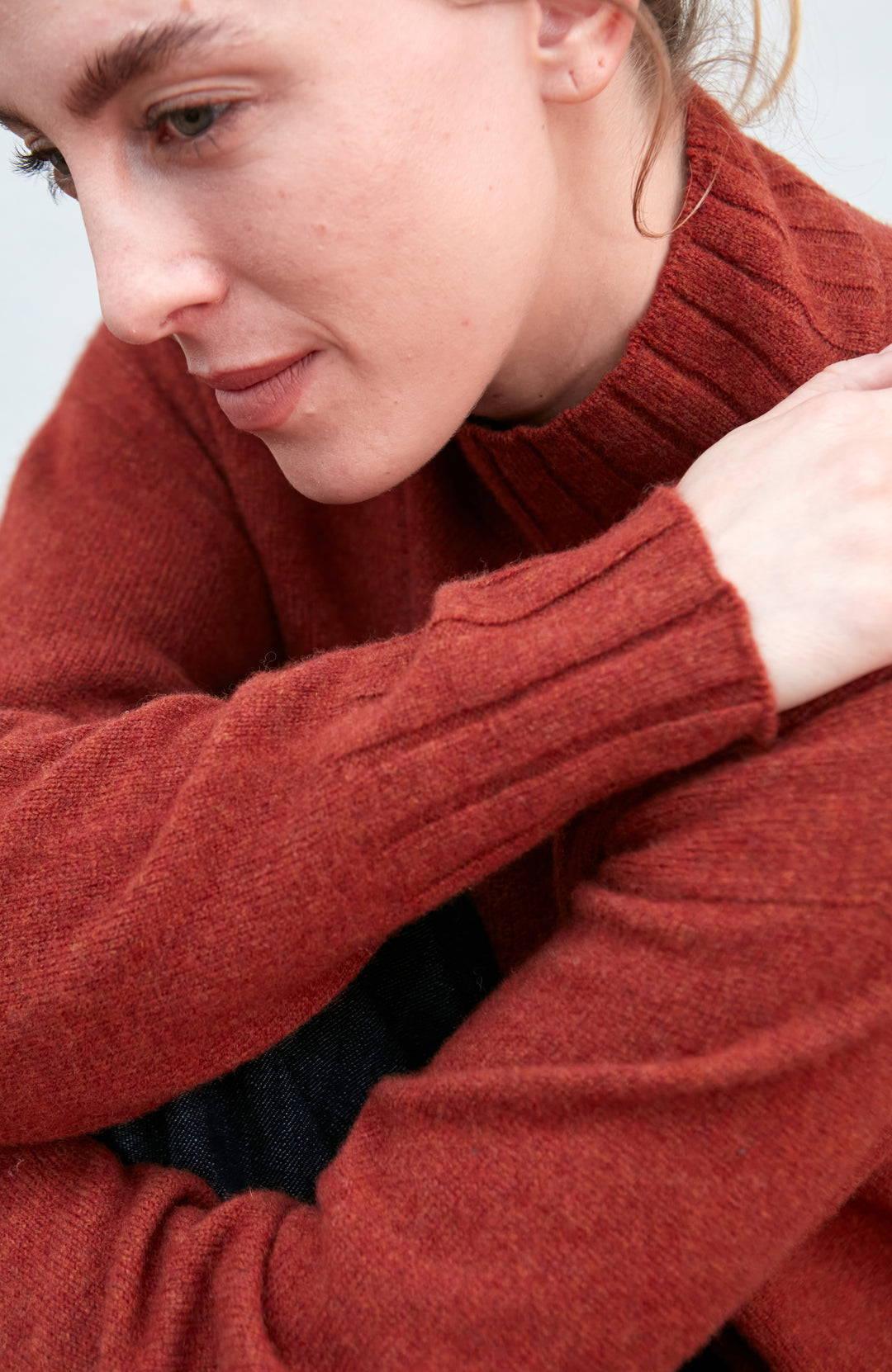 Red womens lambswool jumper by Paul James