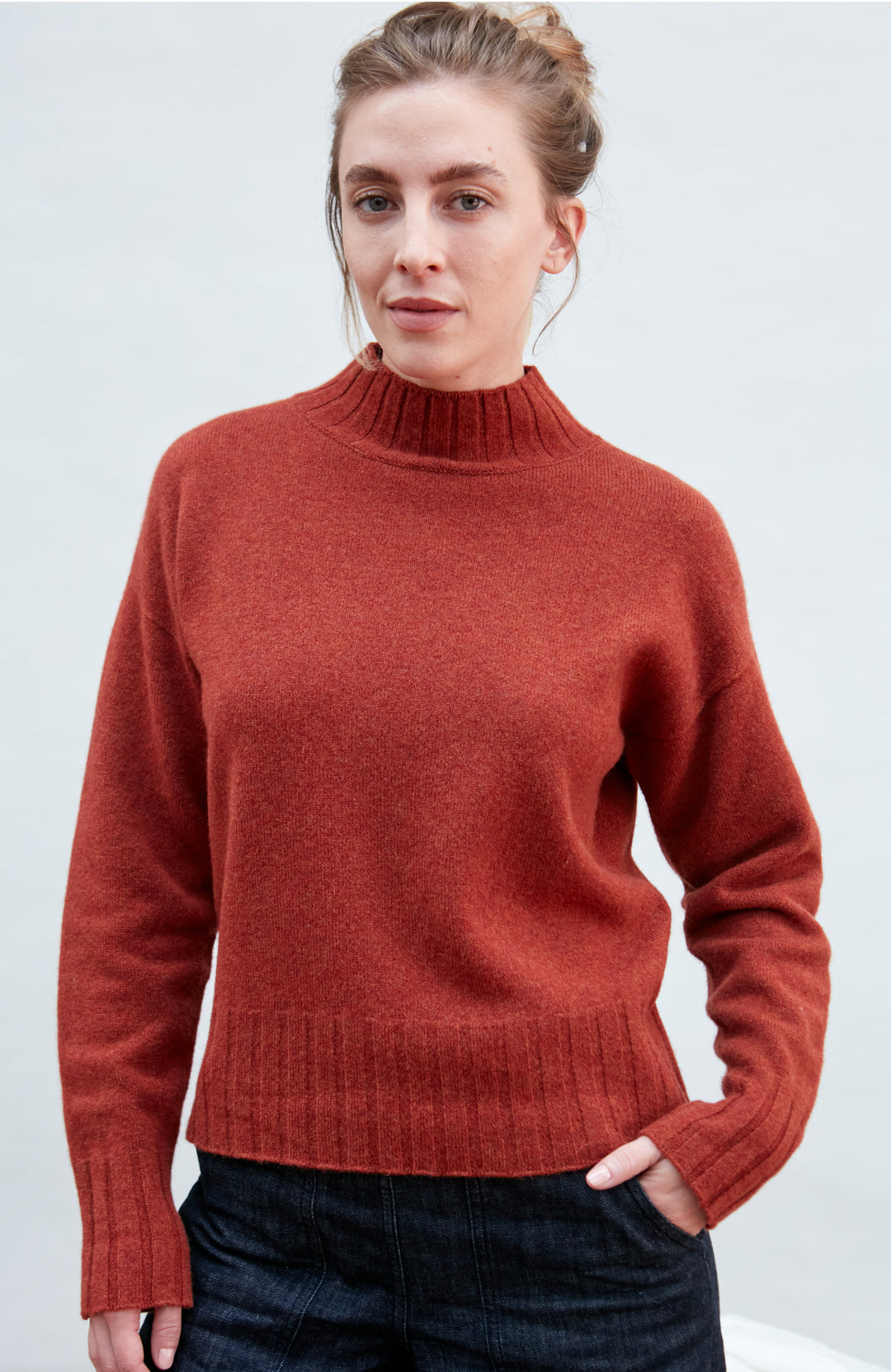 Red womens lambswool jumper by Paul James