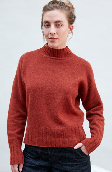 Red womens lambswool jumper by Paul James