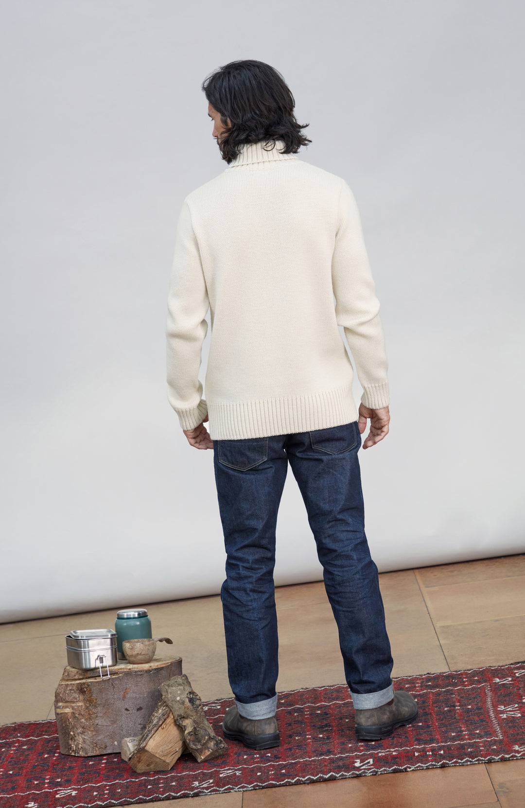 Men's Made in England Chunky Merino Wool Submariner Jumper .