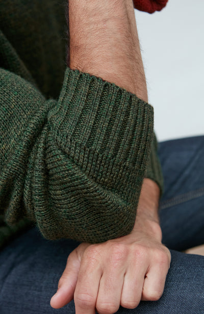 green wool submariner chunky jumper