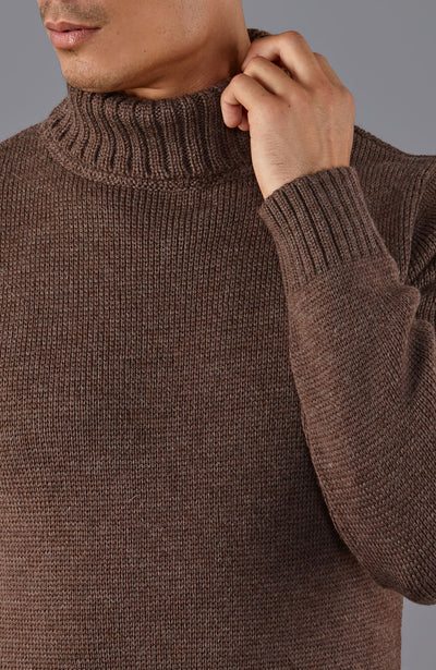 The Fitted Submariner - Roll Neck Merino Wool Jumper