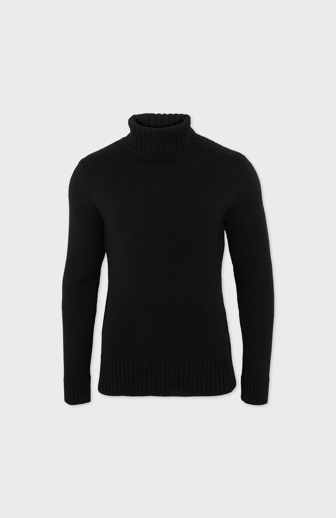 Black Mens Fitted Merino Wool Jumper By Paul James