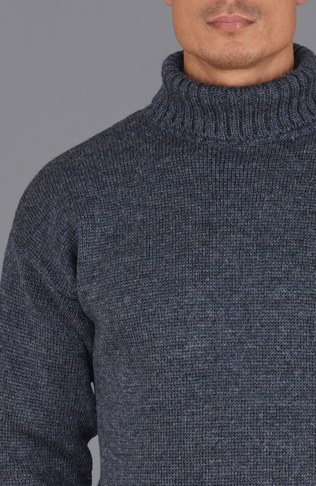 Mens British Wool Submariner Roll Neck Jumper: Available In