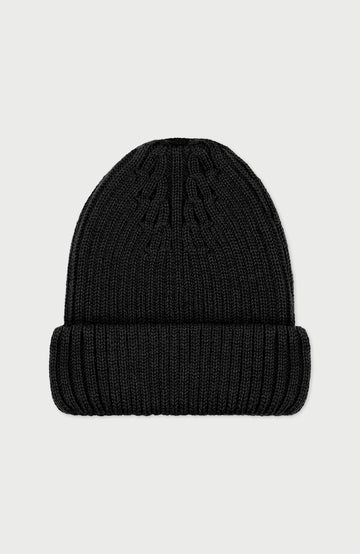 Black Extra Fine Merino Wool Made In England Beanie By Paul James