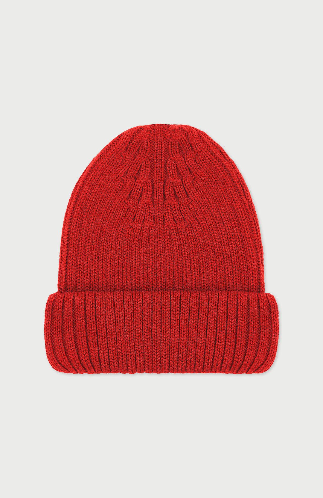 Red Extra Fine Merino Wool Made In England Beanie By Paul James