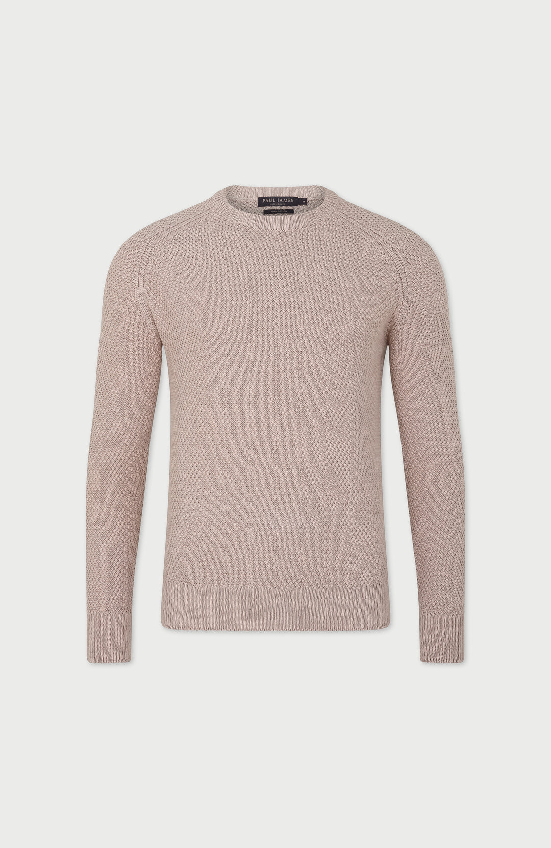 Oatmeal Mens Organic Cotton Raglan Jumper By Paul James 