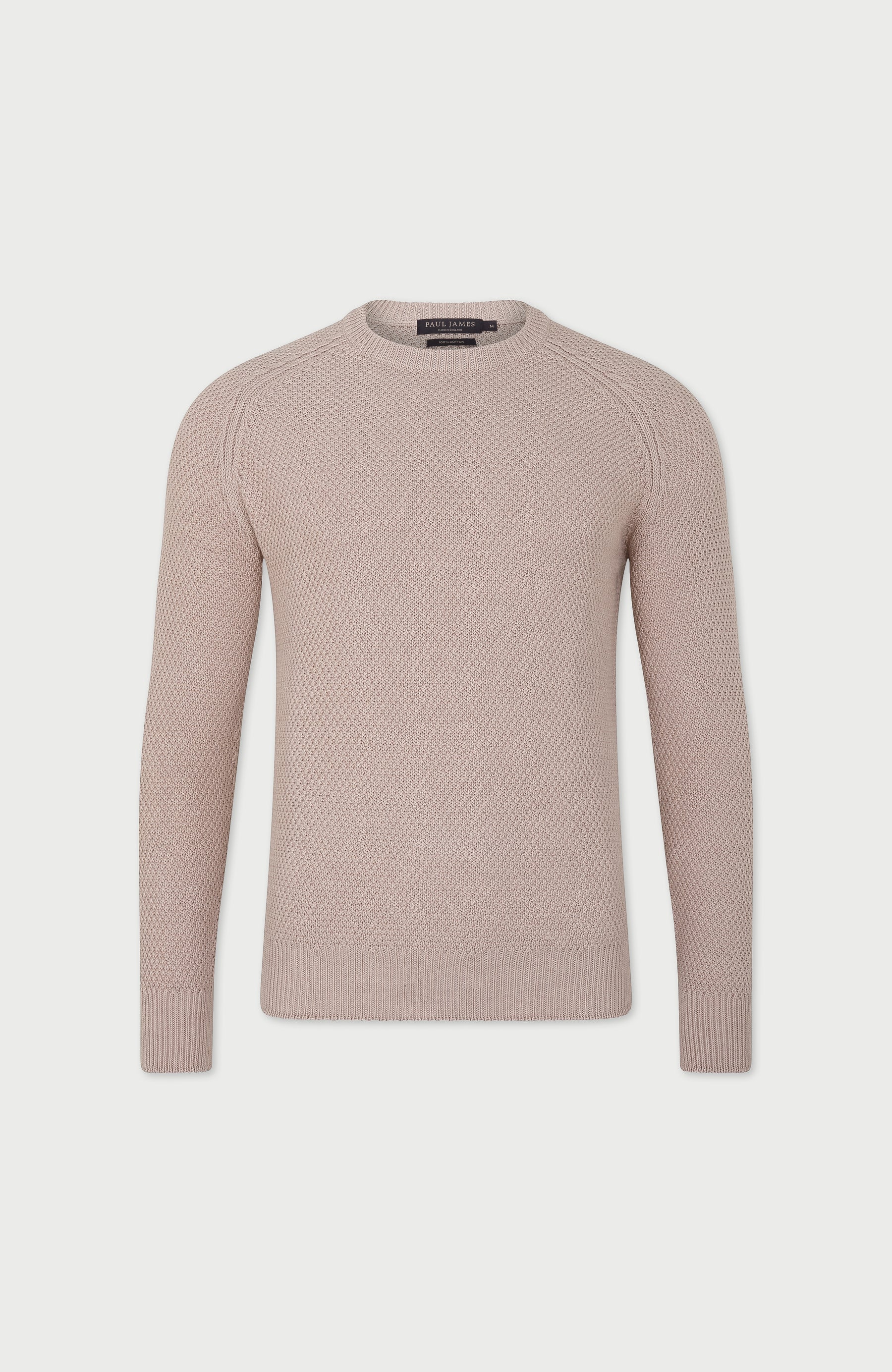 Oatmeal Mens Organic Cotton Raglan Jumper By Paul James 