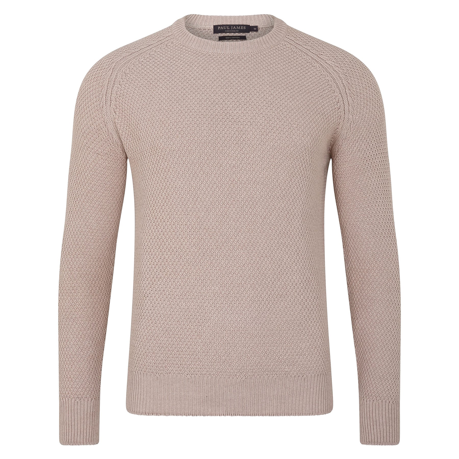 Herren-Raglanpullover aus Bio-Baumwolle mit Moosmuster