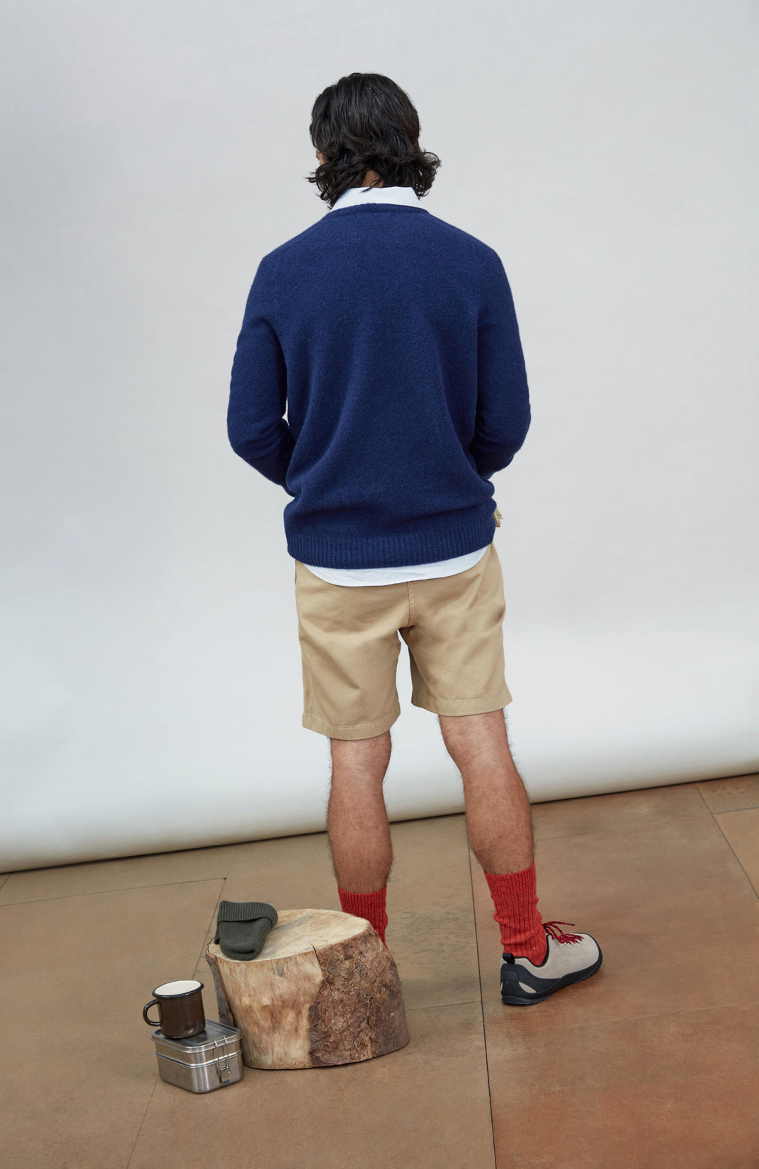 Mens Made in England lambswool sweater by Paul James Knitwear.
