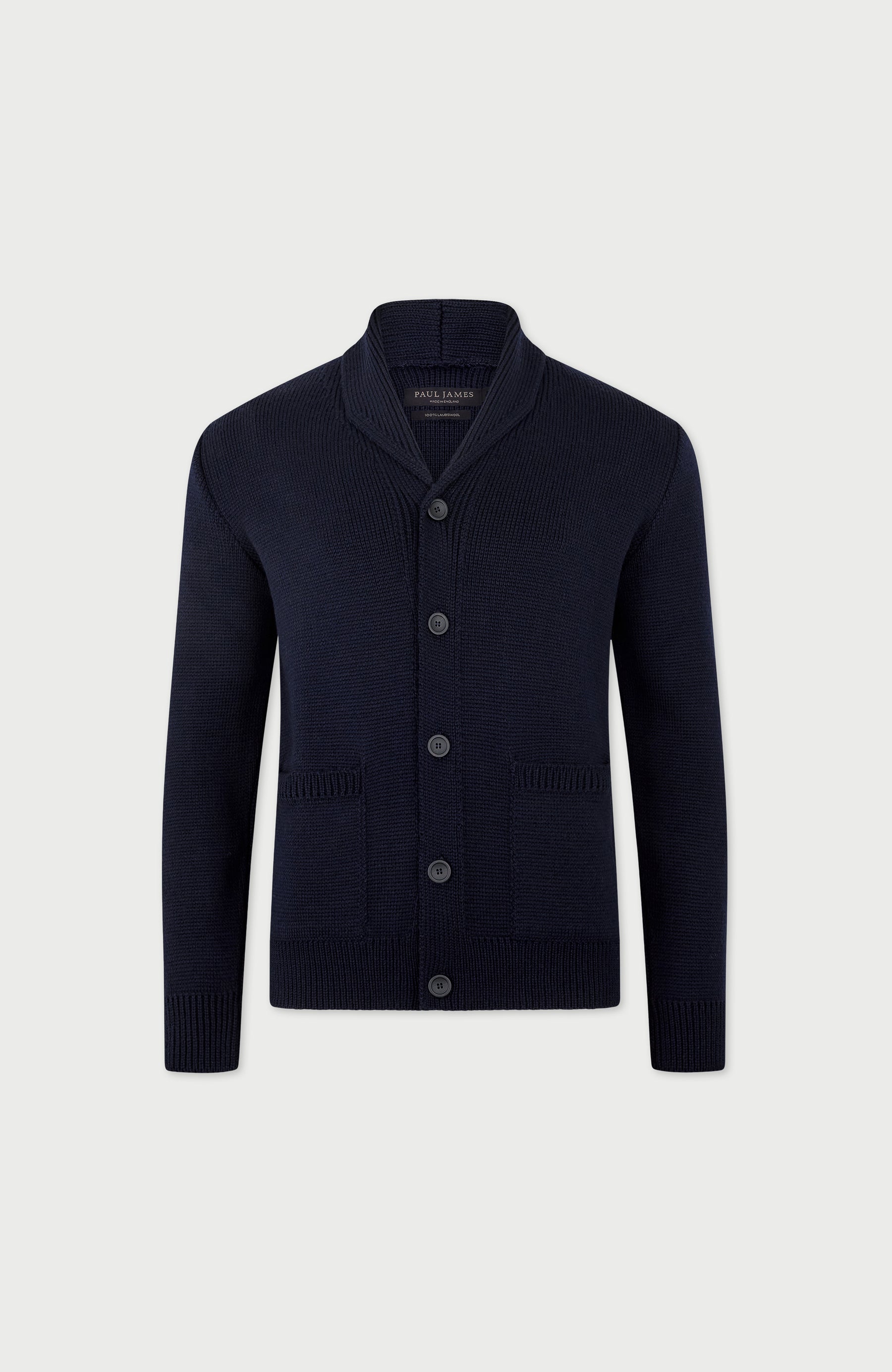 Mens Chunky Merino Wool Shawl Collar Cardigan