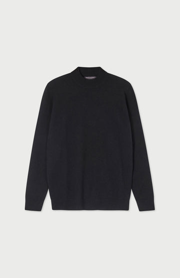 Black Mens Lambswool Turtleneck Made In England Jumper By Paul James