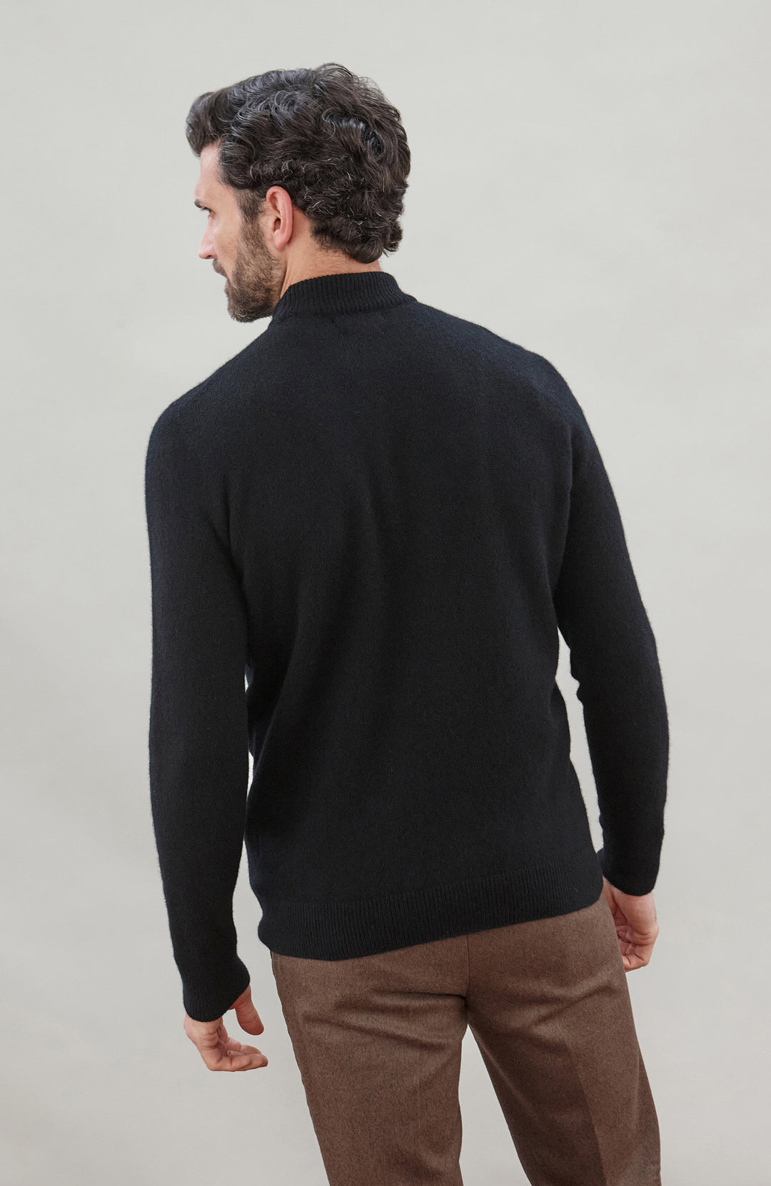Mens Lambswool Mock Turtle Neck Jumper