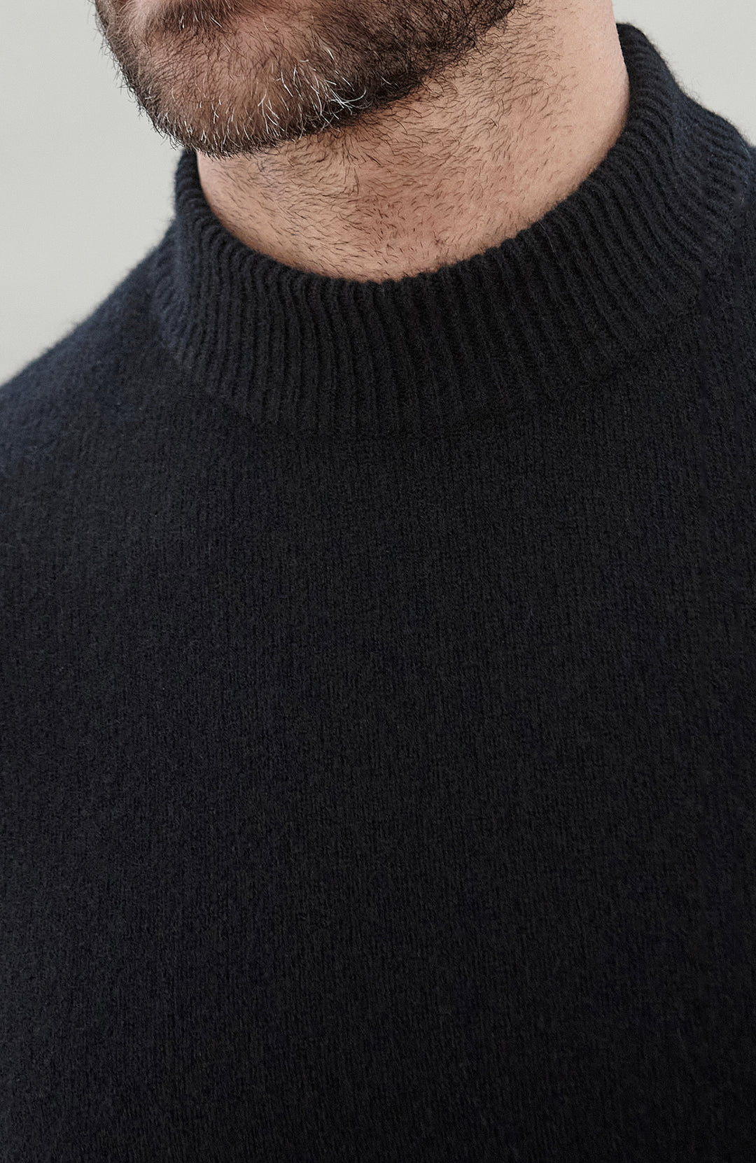 Mens Lambswool Mock Turtle Neck Jumper