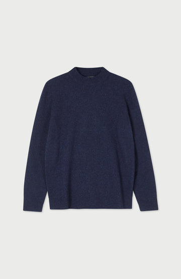 Navy Mens Lambswool Turtleneck Made In England Jumper By Paul James