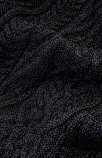 Black Womens Merino Wool Roll Neck Made In England Jumper By Paul James