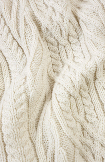 Ecru Womens Merino Wool Roll Neck Made In England Jumper By Paul James
