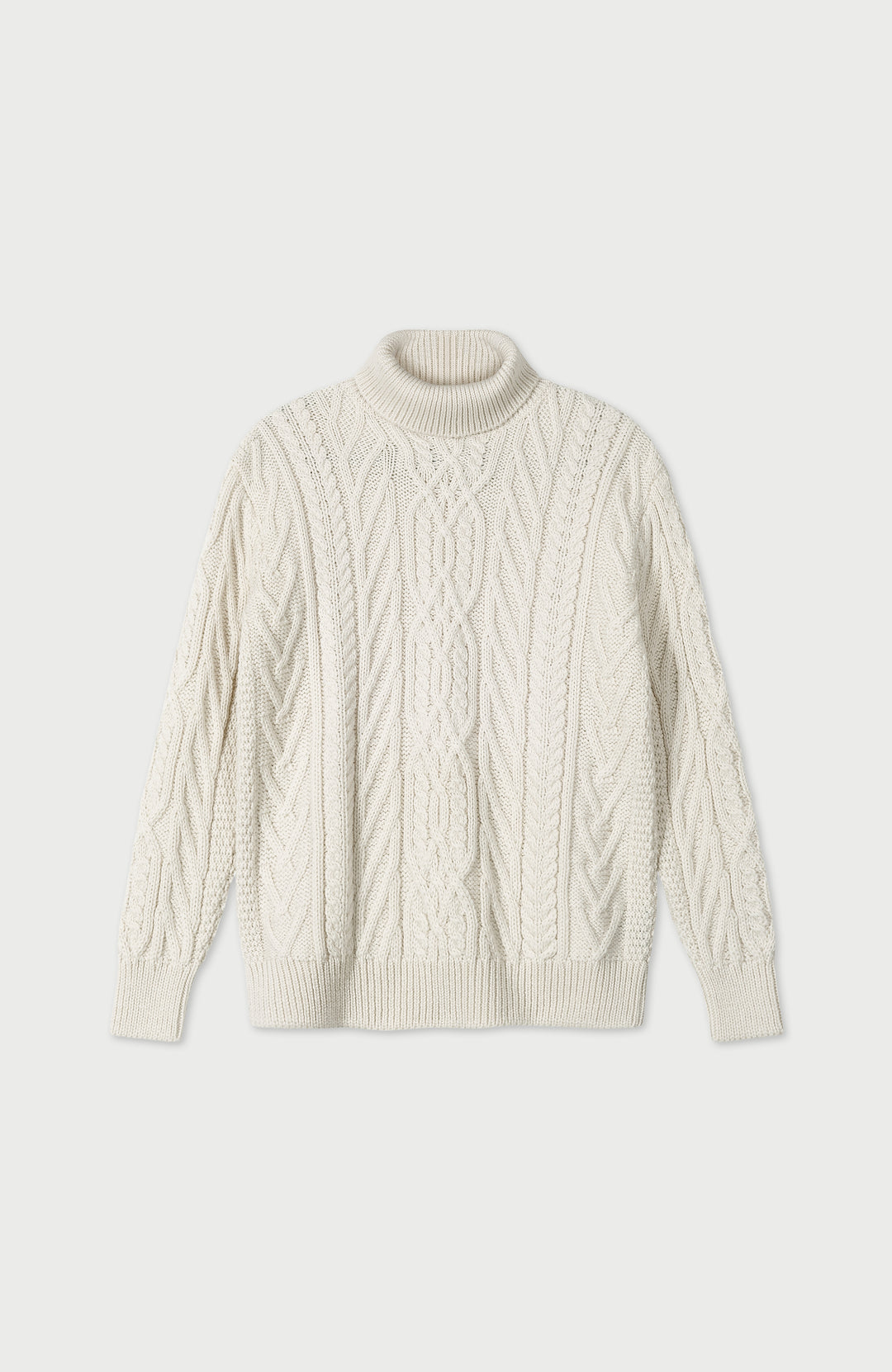 Ecru Womens Merino Wool Roll Neck Made In England Jumper By Paul James