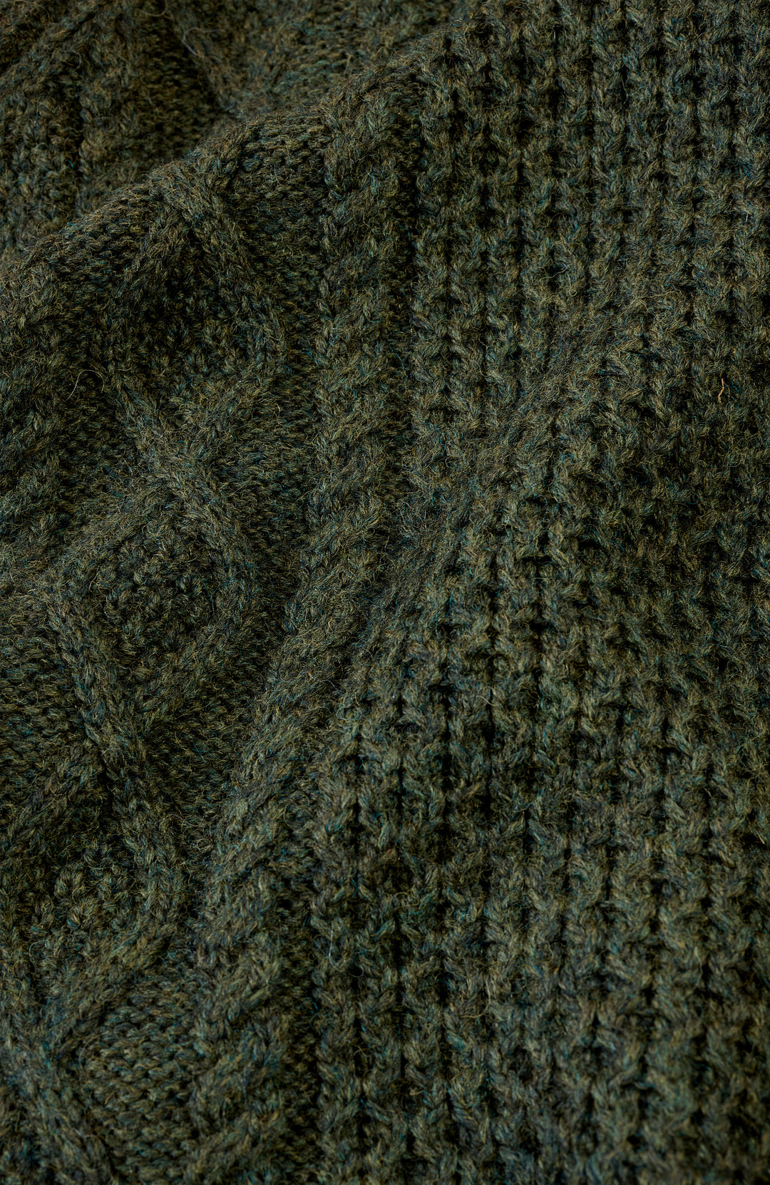 Green Mens Chunky Merino Wool Shooting Made In England Jumper By Paul James