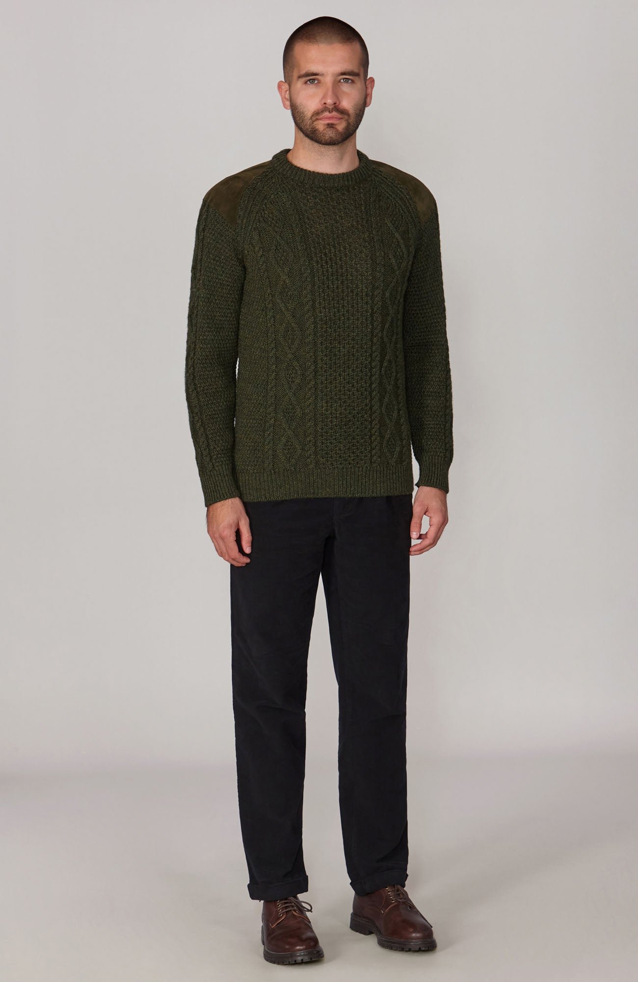 Mens Chunky Merino Wool Shooting Jumper