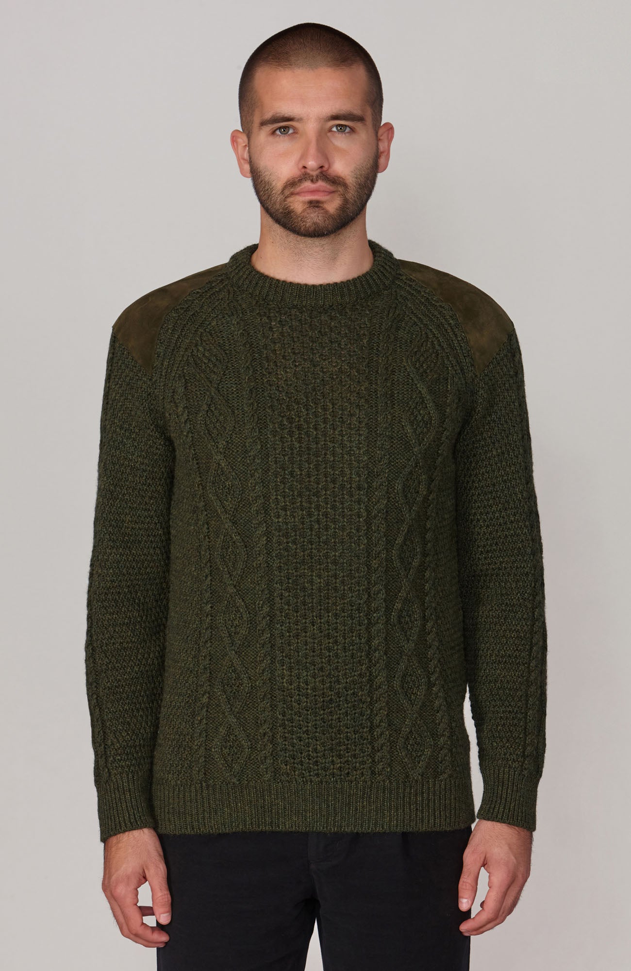 Mens Chunky Merino Wool Shooting Jumper