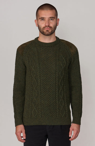 Mens Chunky Merino Wool Shooting Jumper