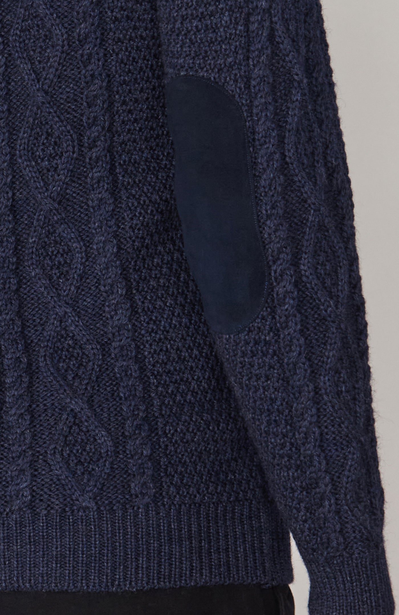 mens chunky wool shooting jumper with patches